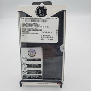 Uunique Genuine Leather Folio Wallet Case for iPhone XS Max - Black, Brand New